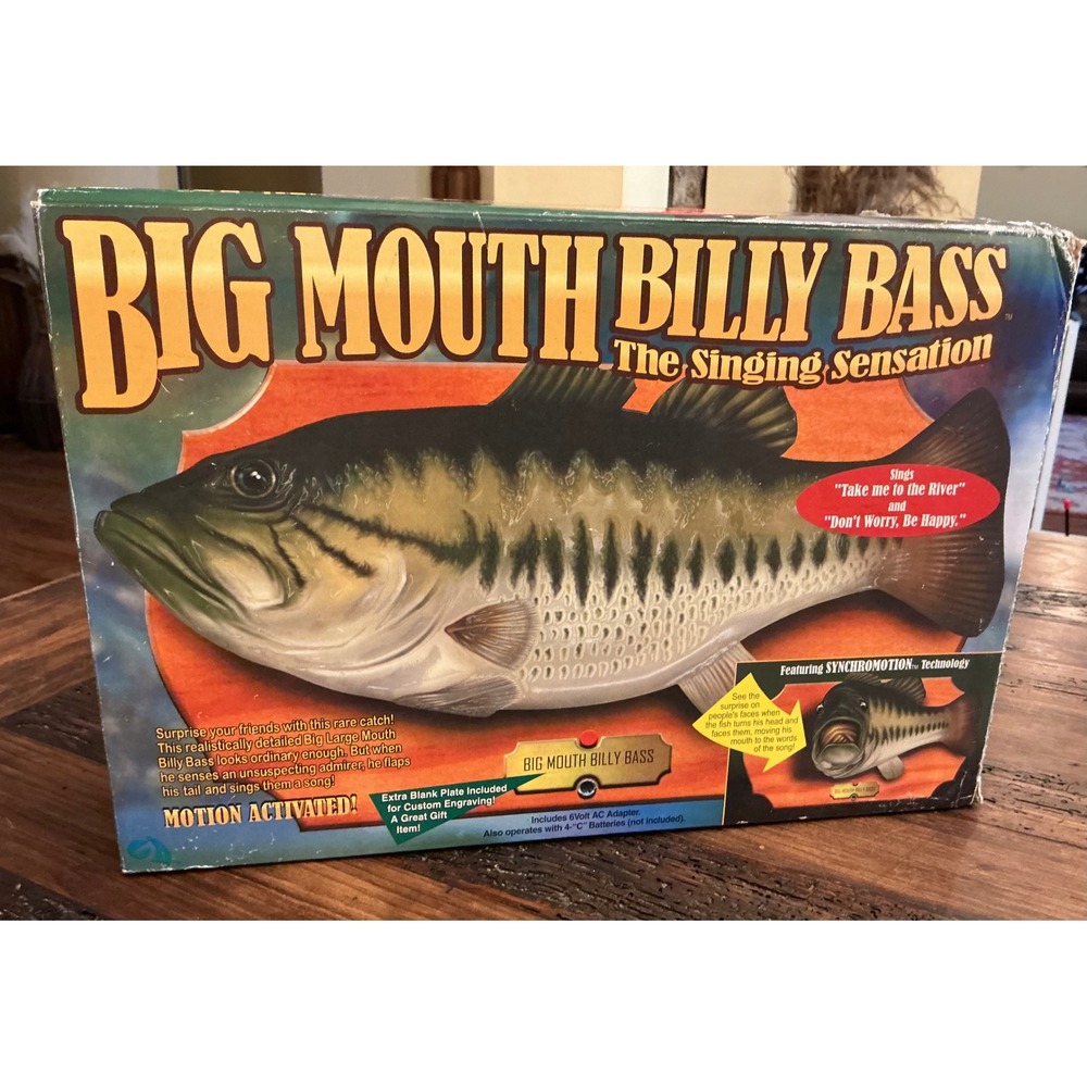 Big Mouth Billy Bass Motion Americana Singing Fish In Box Collectible Vintage 98